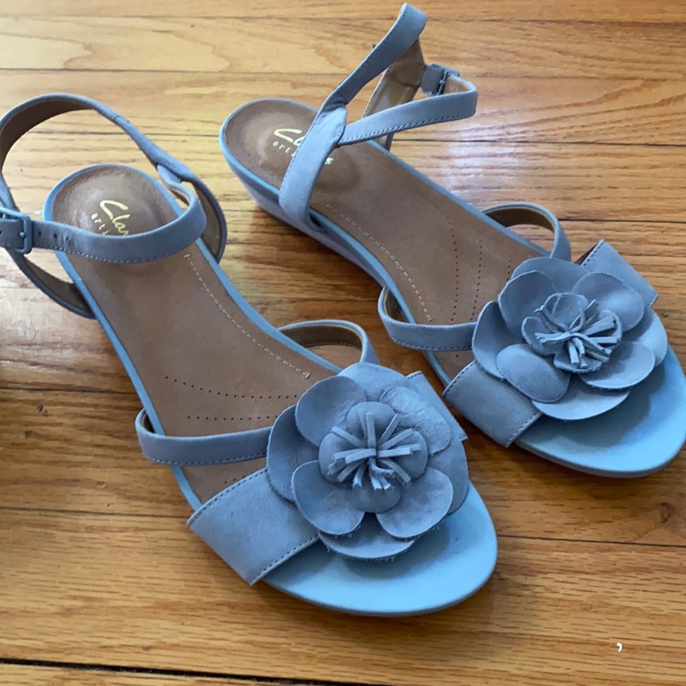 Clark's Artisan Parram Stella Grey Blue Sandal 8.5